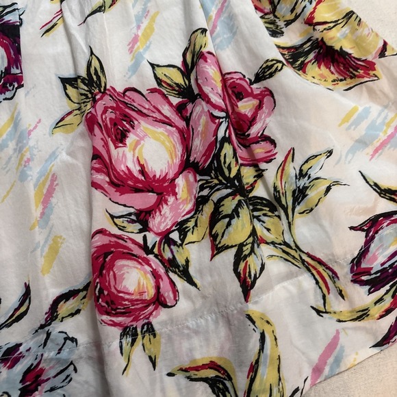 CAbi Skirt‎ Womens Ivory Floral A-Line Skater Cottagecore Casual Pleated Sz2 - Picture 3 of 7